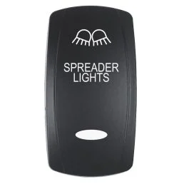 Pacer Actuator - 'Spreader Lights' F/V Series Contura Switches - Black - Laser Etched (Top/Bottom Light)