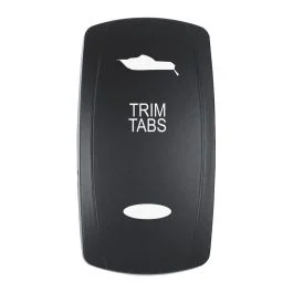 Pacer Actuator - 'Trim Tabs' F/V Series Contura Switches - Black - Laser Etched (Top/Bottom Light)