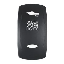 Pacer Actuator - 'Under Water Lights' F/V Series Contura Switches - Black - Laser Etched (Top/Bottom Light)