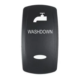 Pacer Actuator - 'Washdown' F/V Series Contura Switches - Black - Laser Etched (Top/Bottom Light)