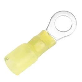 Pacer 12-10 Awg Heat Shrink Ring Terminal - 1/4" Stud Size - 100 Pack