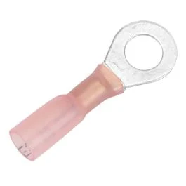Pacer 22-18 Awg Heat Shrink Ring Terminal - 1/4" Stud Size - 25 Pack