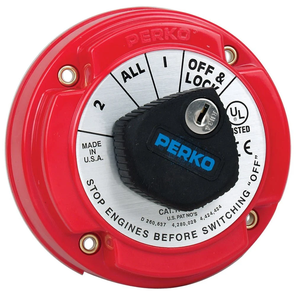 Perko 8504DP Medium Duty Battery Selector Switch w/Alternator Field Disconnect & Key Lock – Marine Boat Replacement Part