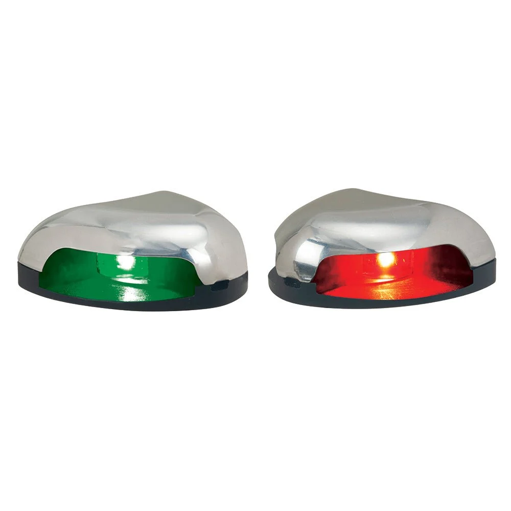 Perko Red/Green Horizontal Mount Side Light - Pair - Stainless Steel – Marine Boat Replacement Part