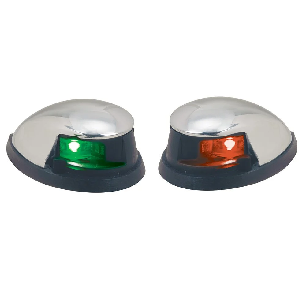 Perko Red/Green Horizontal Mount Side Lights - Pair - Chrome Plated Zinc – Marine Boat Replacement Part
