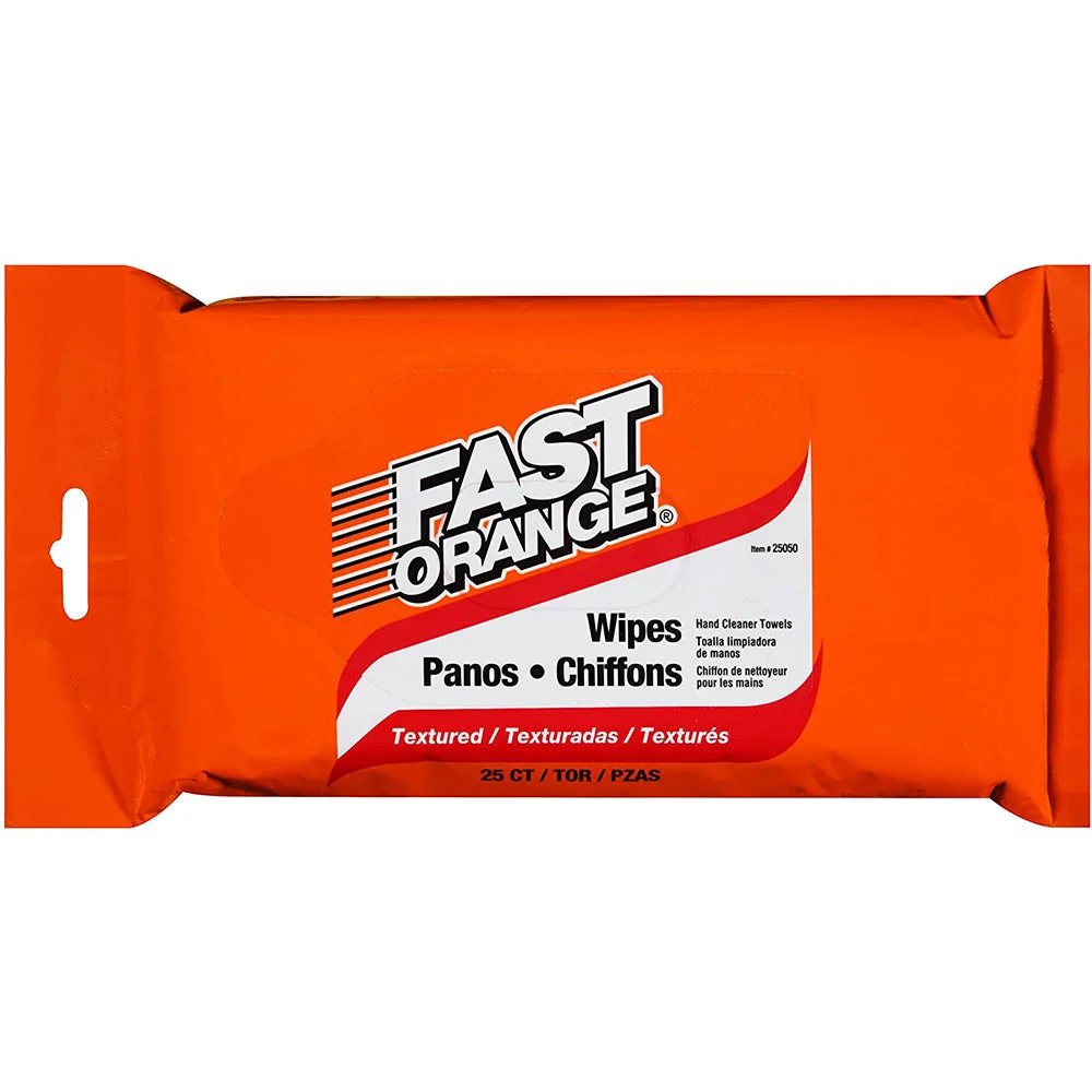 Permatex Fast Orange&reg; Heavy Duty Hand Cleaner Wipes - 25-Piece