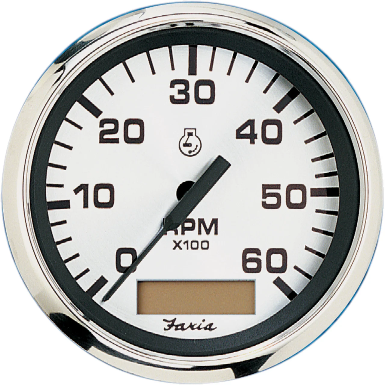 Faria 36032 Spun Tachometer with Hourmeter 6000 RPM Inboard - Silver - 36032