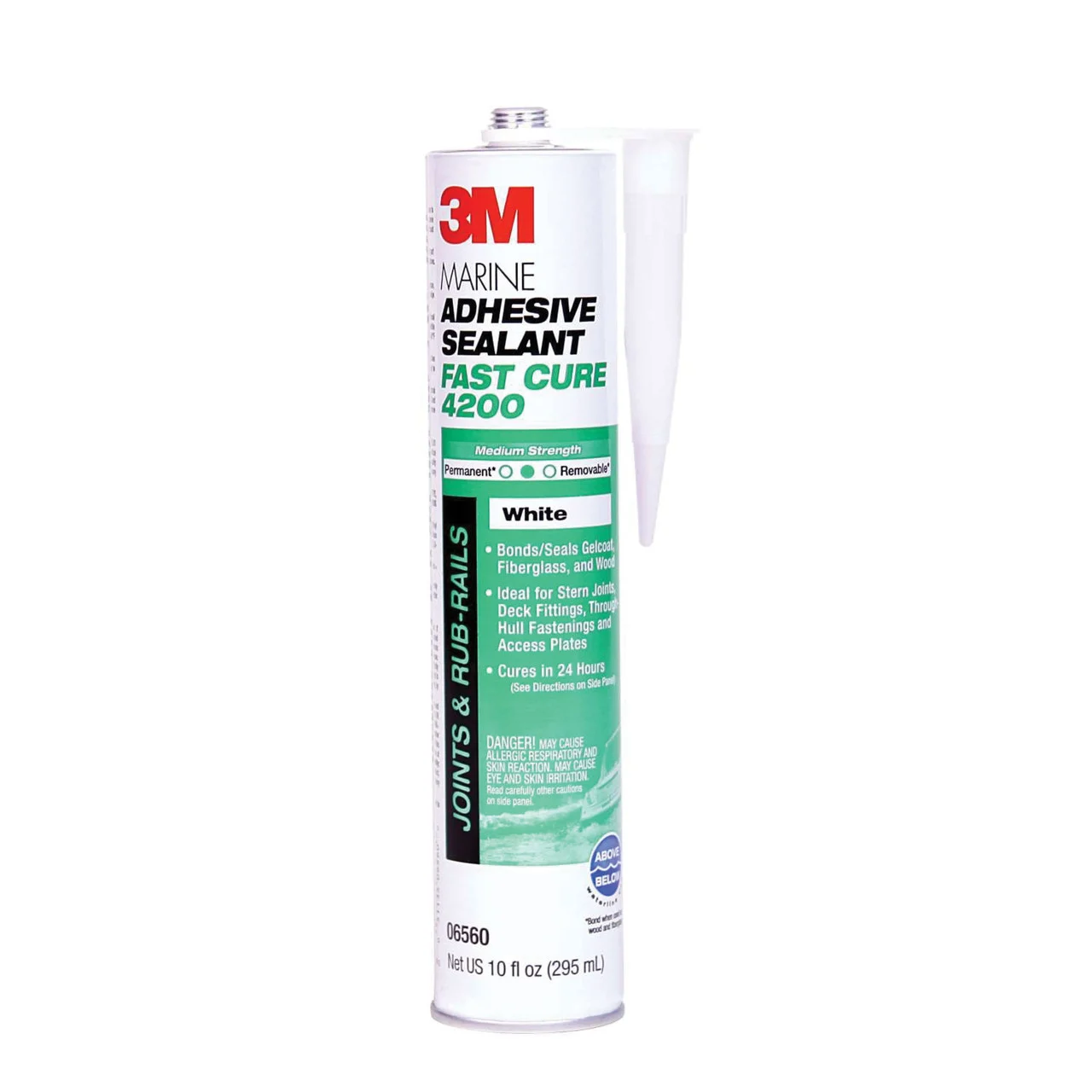 3M 06560 Marine Adhesive Sealant Fast Cure 4200 - White, 10 oz. - 7100006227