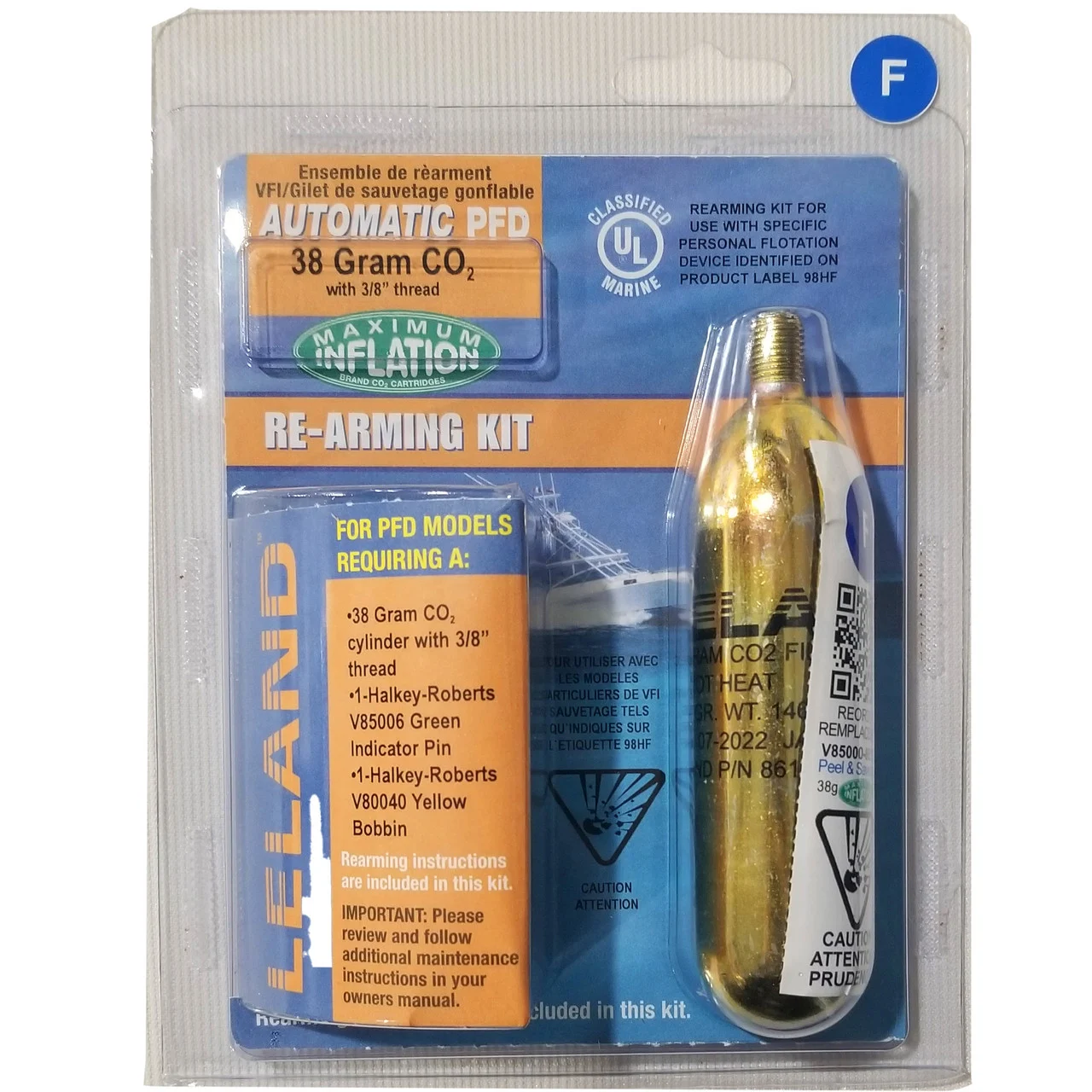 Maximum Inflation V85000-86121z Leland 38-gram Inflatable Life Vest Rearming Kit  For V85000 Series - Auto - V85000-86121Z