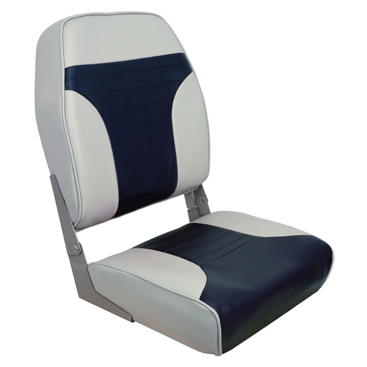 Springfield Marine 1040661 High Back Folding Chair - Gray/Blue - 1040661