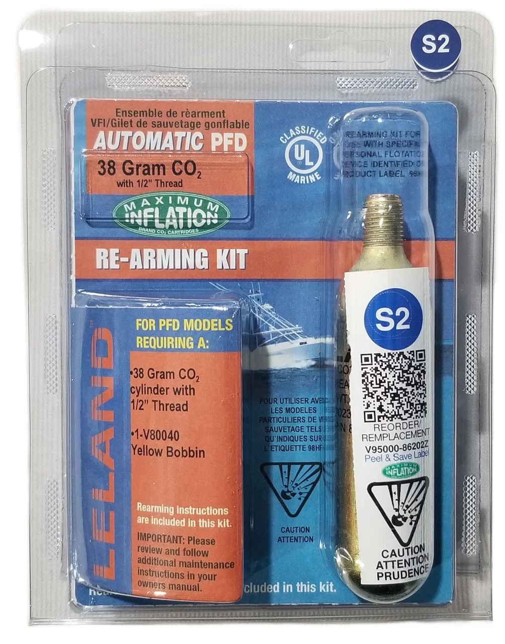 Maximum Inflation V95000-86202z Leland 38-gram Inflatable Life Vest Rearming Kit  For V95000 Series - Auto - V95000-86202Z