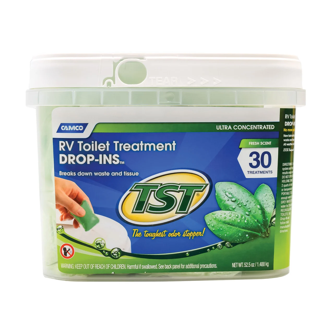 Camco 40263 Green Tst Drop-Ins - 30 Pack - 40263