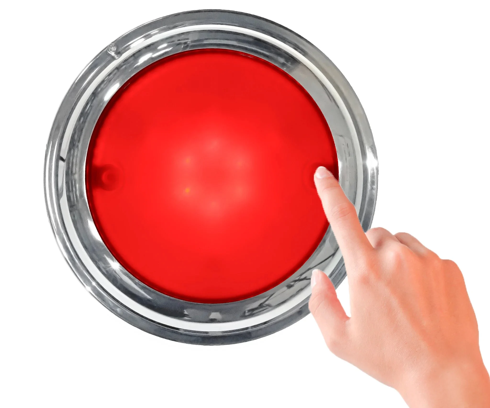 AMI 7 in. SS Dome Touch Light Red