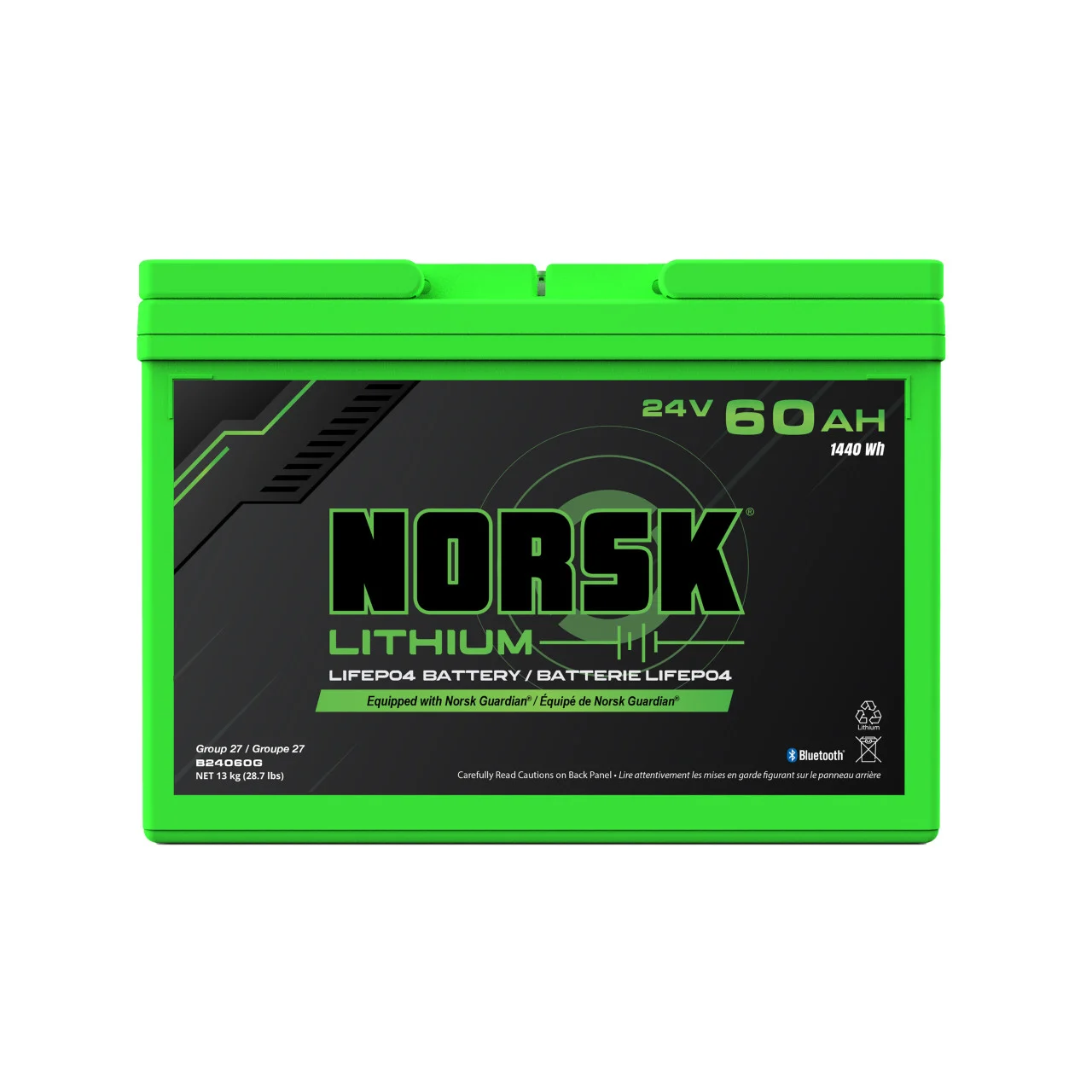Norsk B24060g 24v 60ah Lifepo4 Lithium Trolling Motor Battery - B24060G