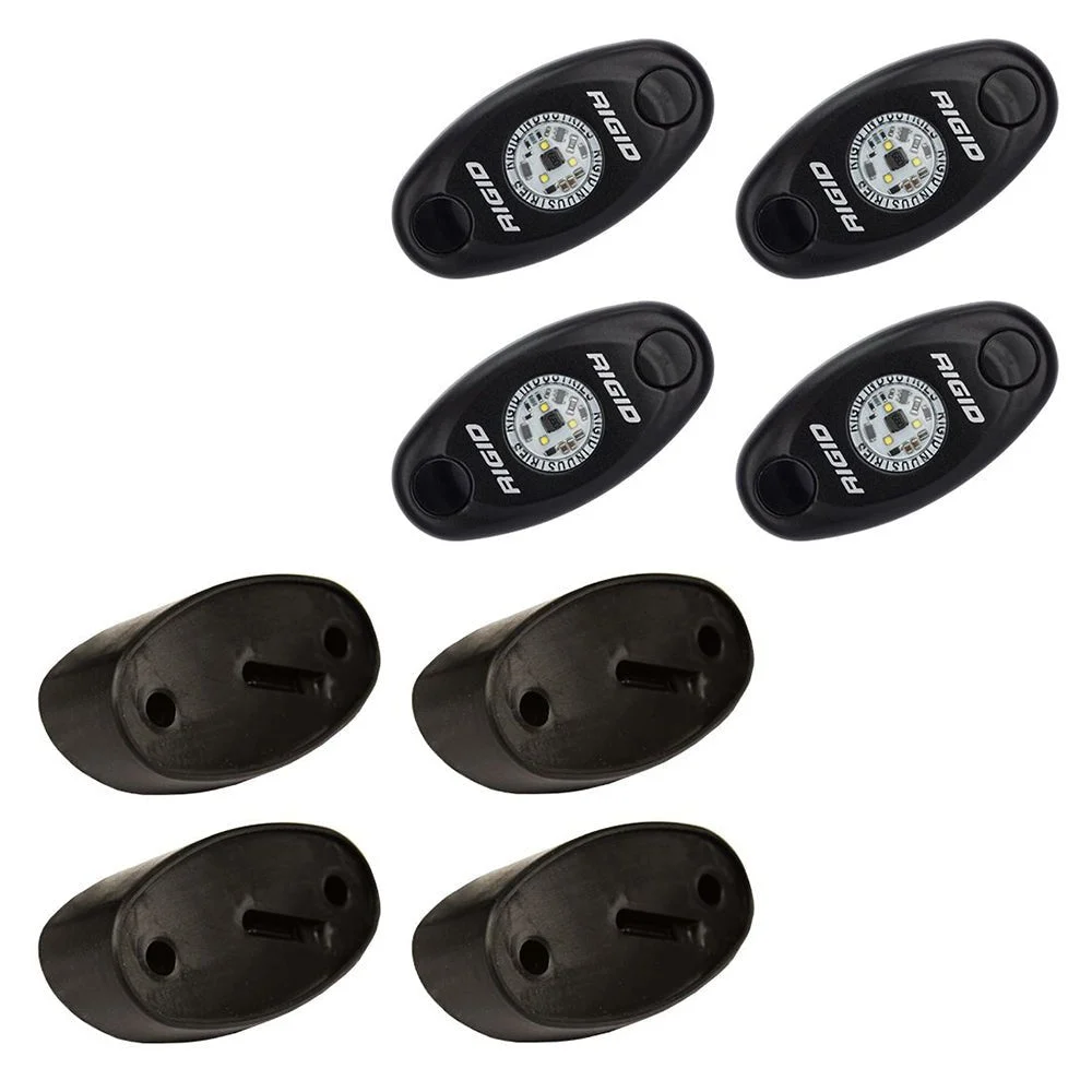 RIGID Industries A-Series Rock Light Kit - 4 Amber Lights - Black – Marine Electrical Replacement Part
