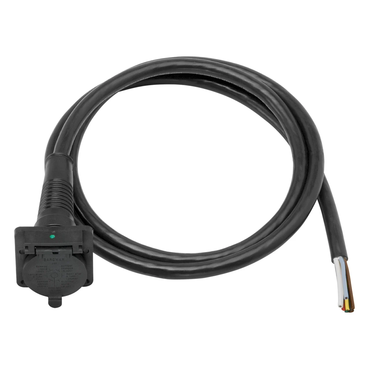 Bargman 50-87-004 7-Way Super Sealed Car End with 4' Cable - 50-87-004