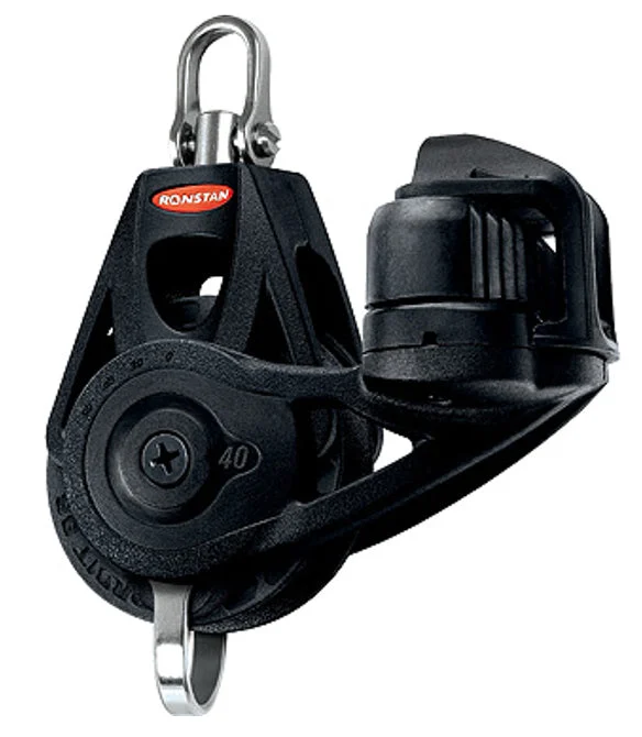 Ronstan Series 40mm Single Swivel Orbit BB Block, Cam Cleat, Becket