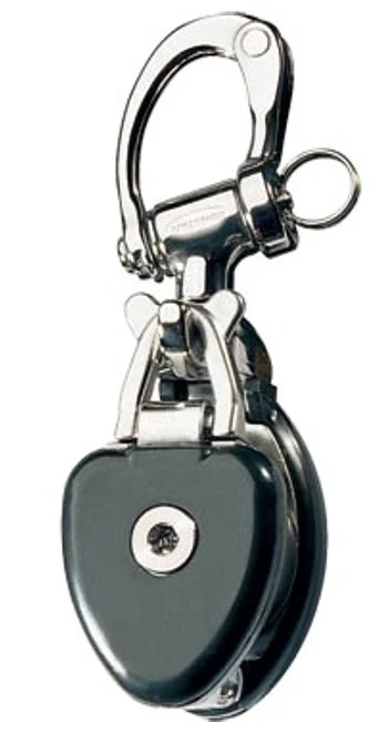 Ronstan Single Alloy Sheave Roller Bearing Trunion Head Snatch Block, 1-3/4"