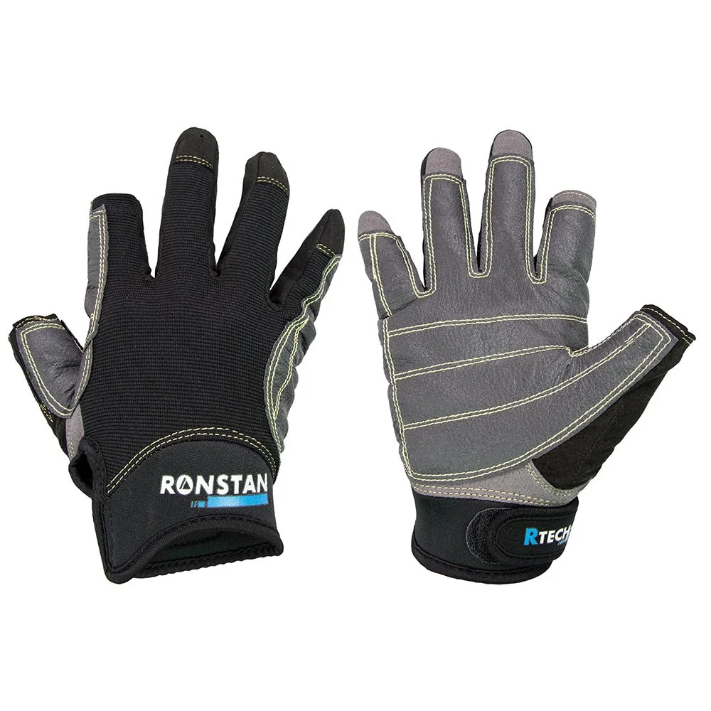 Ronstan Sticky Race Gloves - 3-Finger - Black - S – Marine Boat Replacement Part