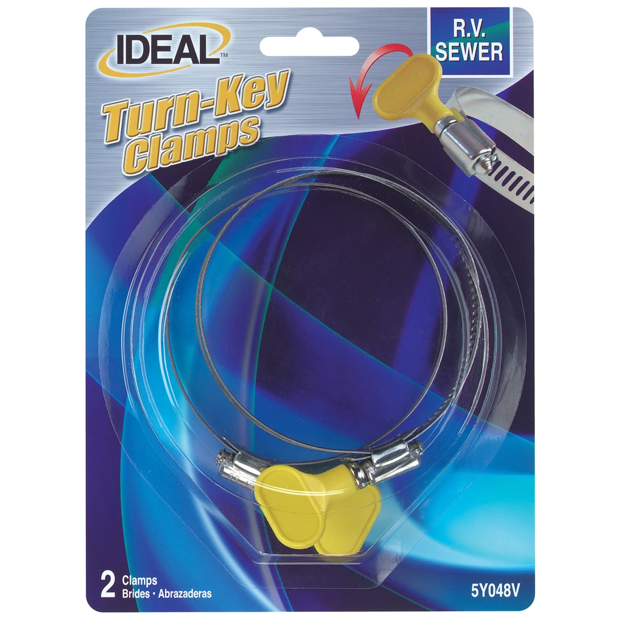 Ideal 5Y04858 Turn-Key Clamps for RV Sewer Hose - 2-1/2 in. to 3-1/2 in., Pack of 2 - 5Y04858