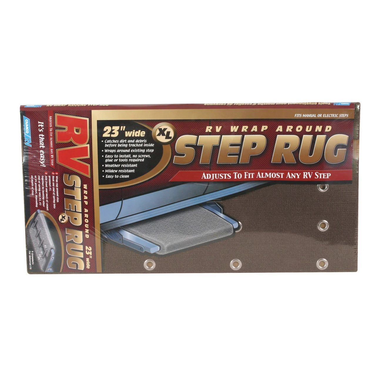 Camco 42931 23" RV Step Rug - Brown - 42931