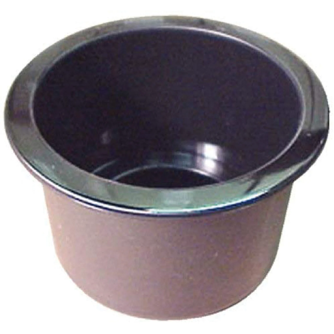 Beckson GH43-B1C Super Size Series Recessed Drink Holder - 3-7/8" Hole Cut x 3-1/4" Depth, Black/Chrome - GH43-B1C