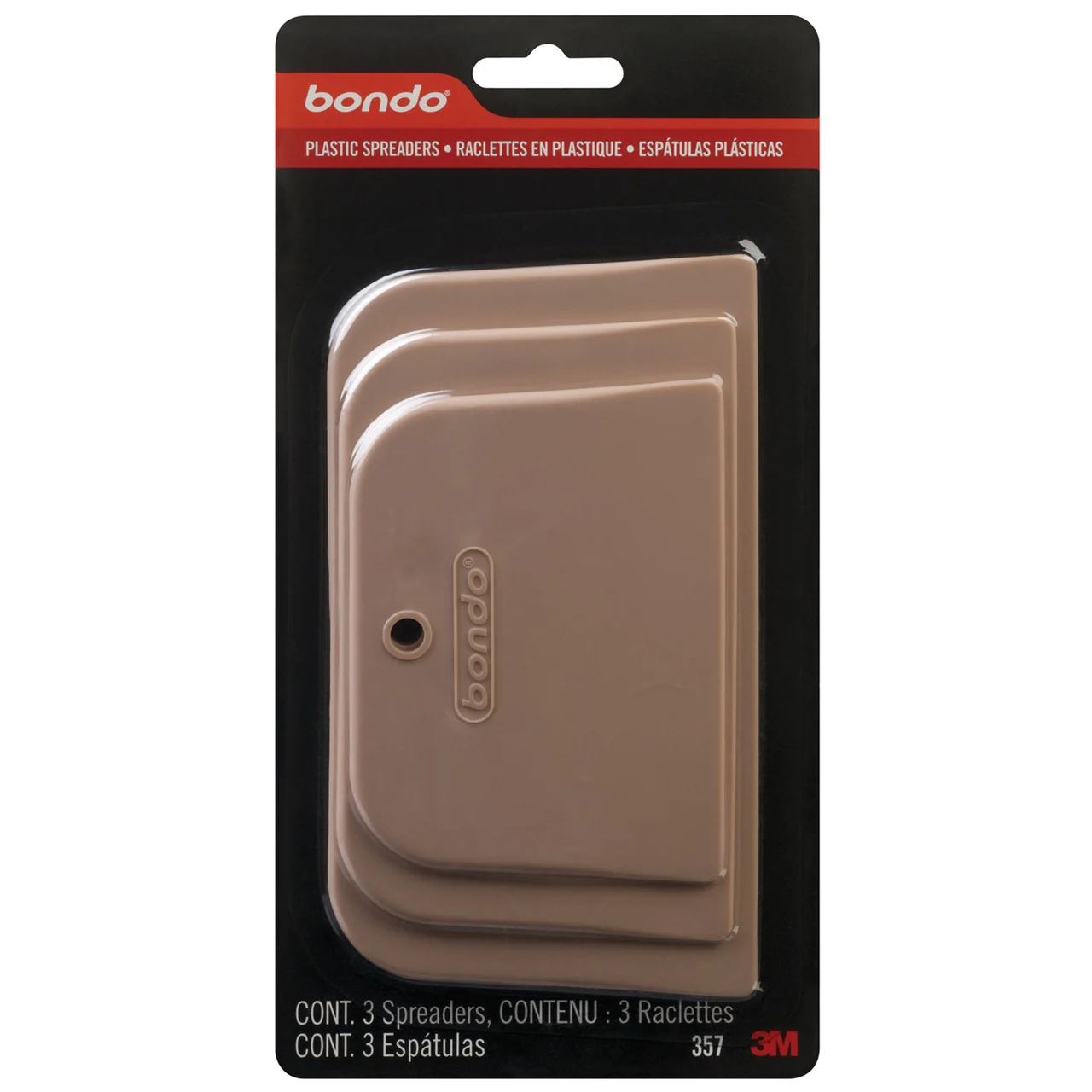 3M 357 Bondo Spreader, 3 Pack - 7100028860