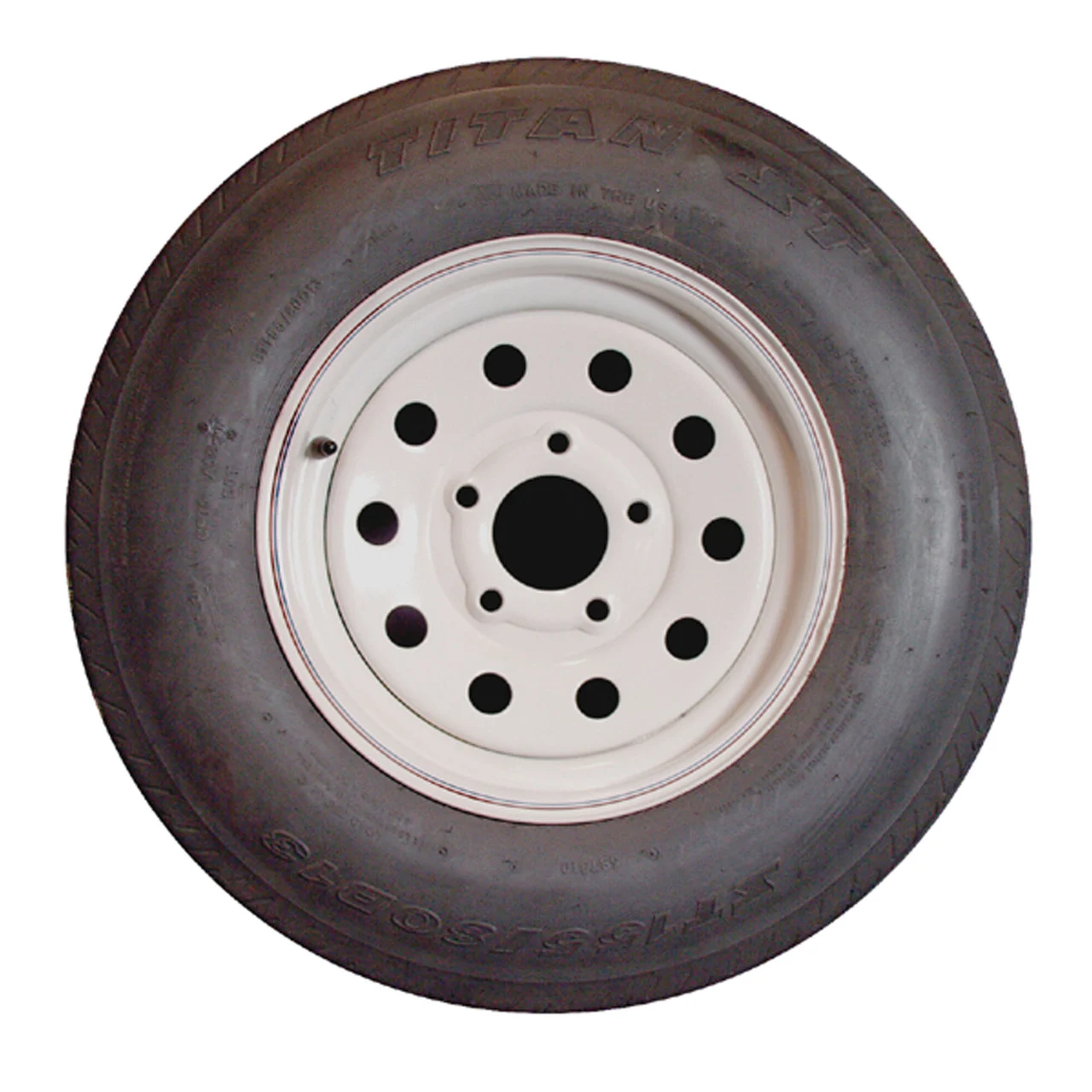 Americana Tire and Wheel 3H482 Economy Bias Tire and Wheel 205/65-10E D/5-Hole - Painted Silver Modular Rim - 3H482