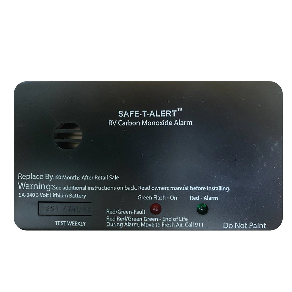 Safe-T-Alert SA-340 Black RV Battery Powered CO Detector - Rectangle – Marine Boat Replacement Part