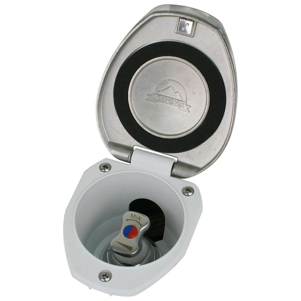 Scandvik Recessed T-Handle Mixing Valve - SS w/White Cup – Boat Pump & Plumbing Part