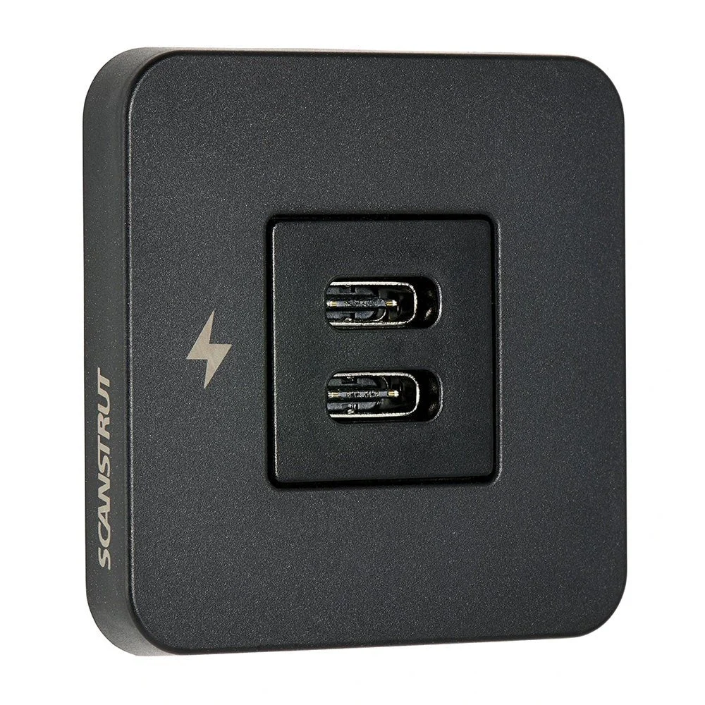 Scanstrut TILE USB-C Interior Charging Socket - 12/24V - Black Bezel – Marine Electrical Replacement Part