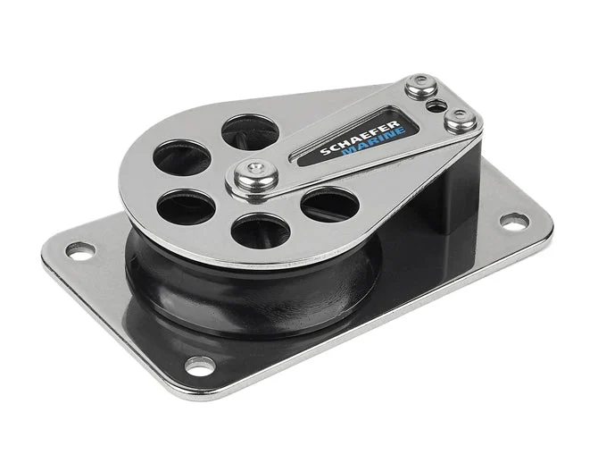 Schaefer Block, Series 7 Flat Base SS Cheek, Delrin Sheave