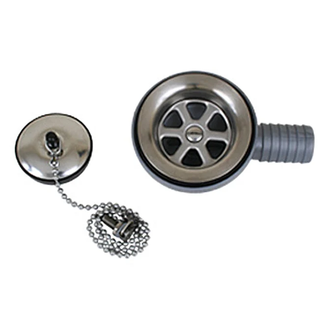 Scandvik Sink Drain Assembly w/Stopper, Low Profile 1"