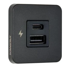 Scanstrut Tile Usb-A/Usb-C Interior Charging Socket - 12/24v - Black Bezel