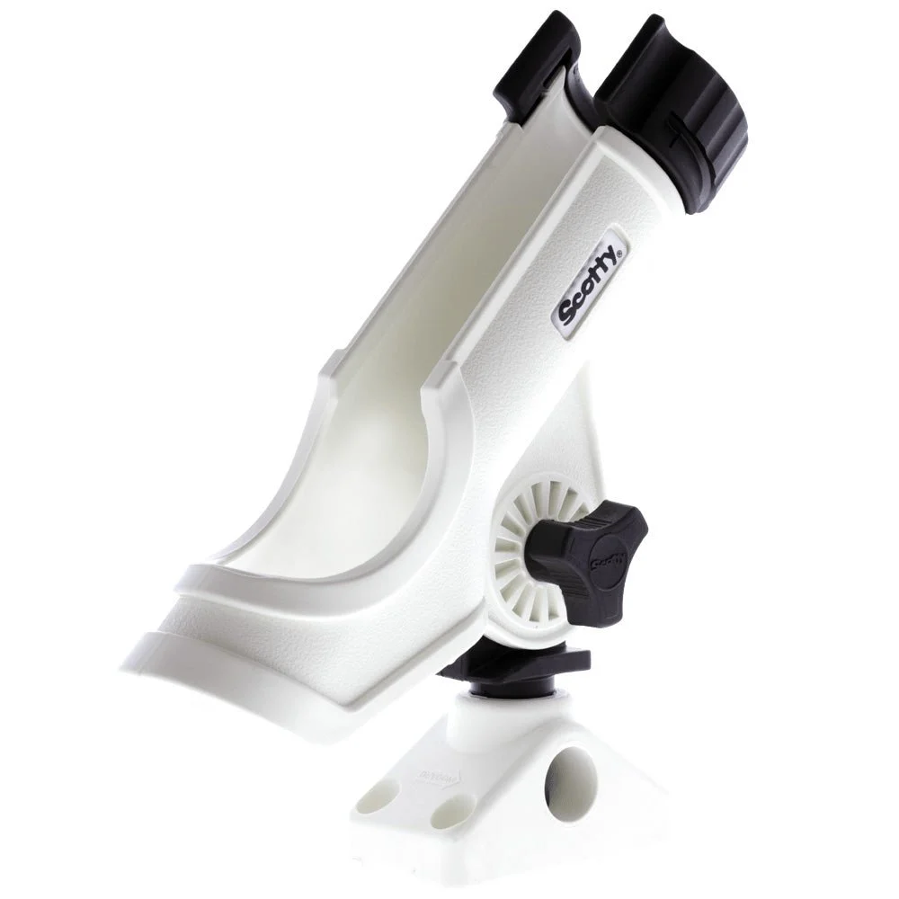 Scotty Powerlock Rod Holder White w/241 Side/Deck Mount – Marine Boat Replacement Part