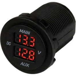 Sea-Dog Round Voltage Meter 5v-15vdc W/Rainbow Dial