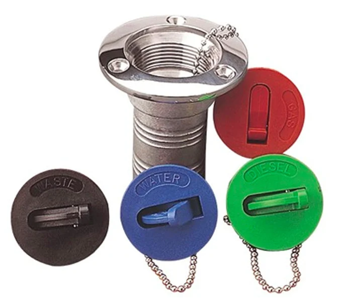 Sea-Dog Line Deck Fill S/S w/Nylon Keyless Black Cap, Waste 1-1/2"