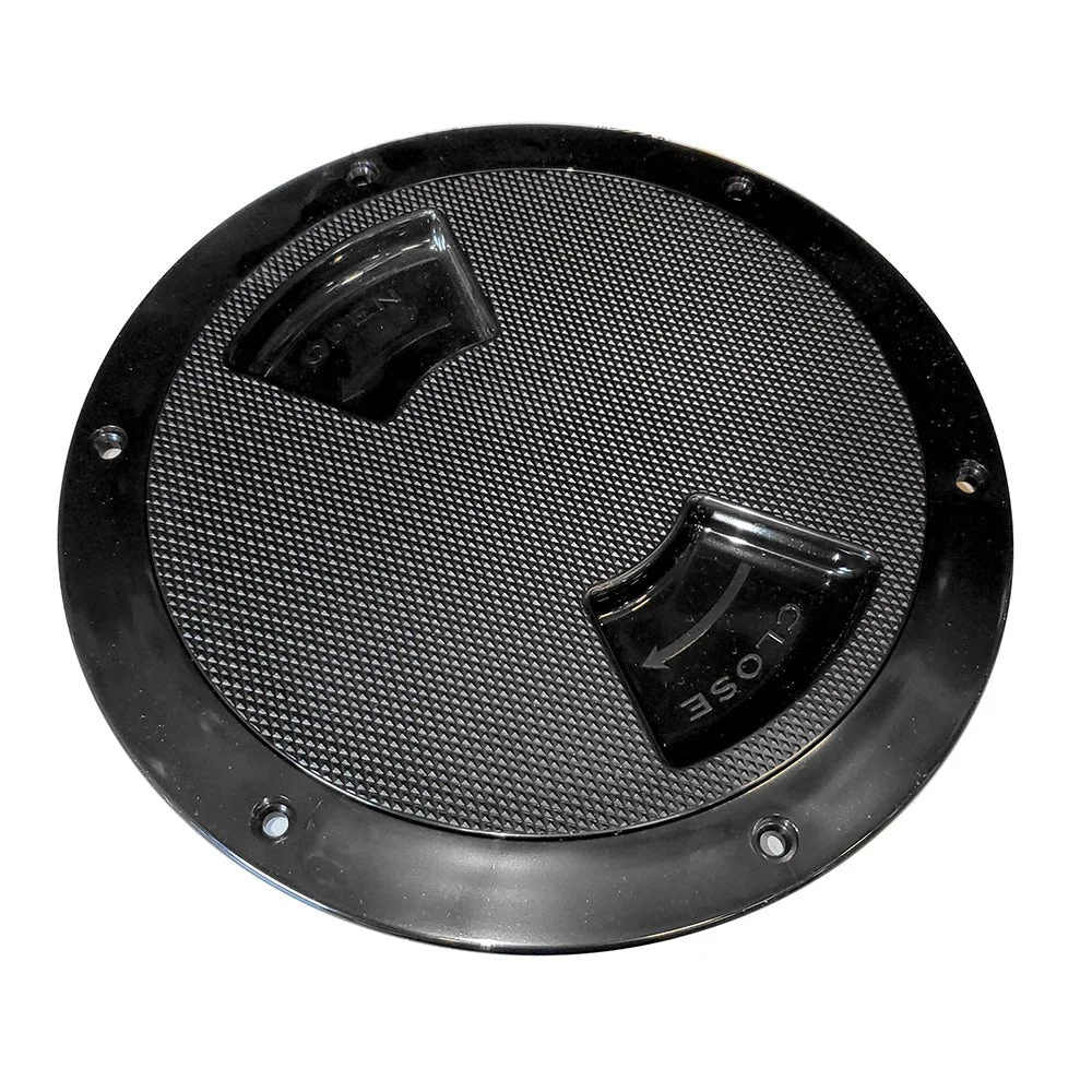 Sea-Dog Quarter-Turn Textured Deck Plate w/Internal Collar - Black - 5" – Marine Boat Replacement Part