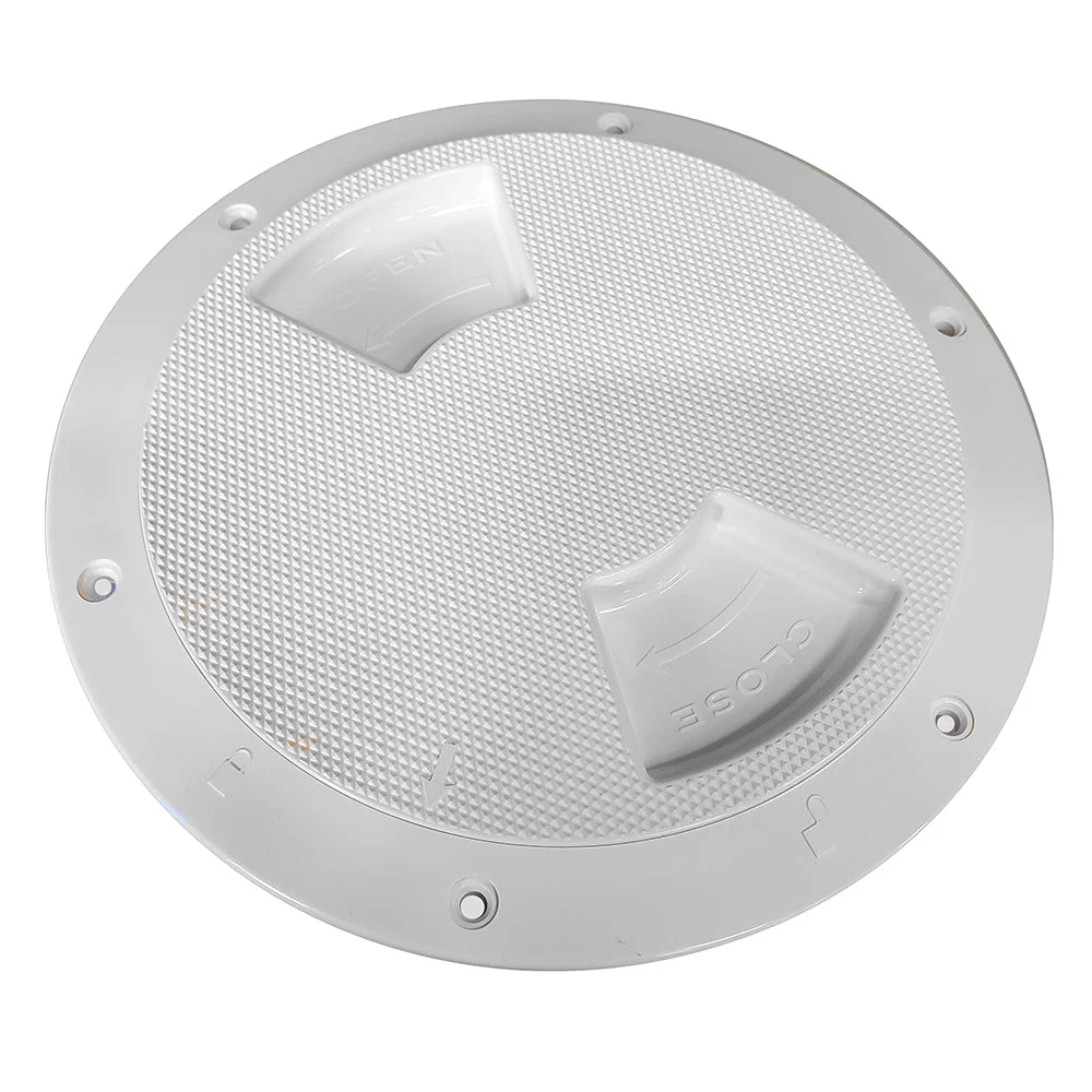 Sea-Dog Quarter-Turn Textured Deck Plate w/Internal Collar - White - 8" – Marine Boat Replacement Part
