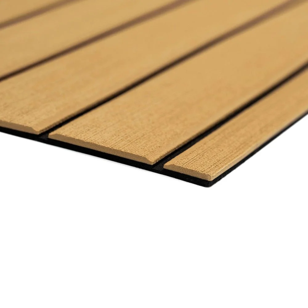 SeaDek 40" x 80" 6mm Teak Full Sheet - Brushed Texture - Camel/Black (1016mm x 2032mm x 6mm) – Marine Boat Replacement Part