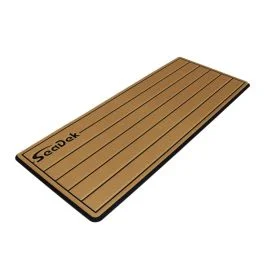 Seadek 16" X 39" 20mm Dual Density Large Teak Helm Pad W/Seadek Logo - Brushed Texture - Mocha/Black (406.4mm X 990.6mm X 20mm)