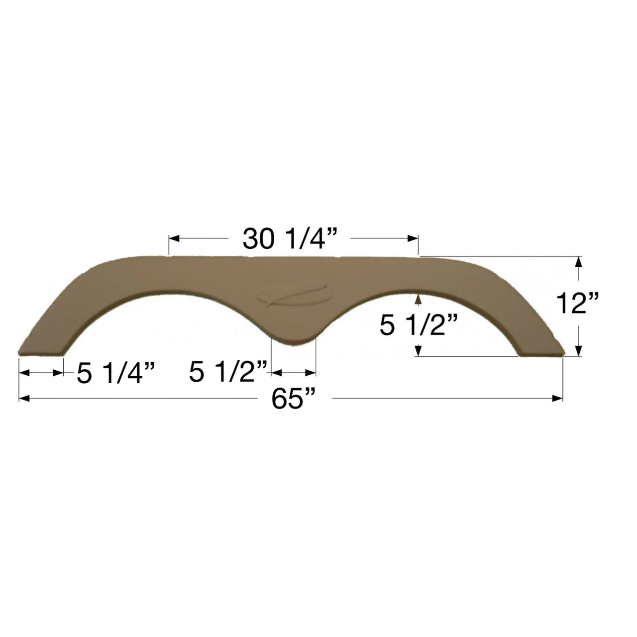 Icon 01638 Tandem Axle Fender Skirt FS775 for R-Vision - Taupe - 1638