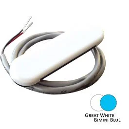 Shadow-Caster Dual Color Courtesy Light W/2' Lead Wire - White Abs Cover - Great White/Bimini Blue