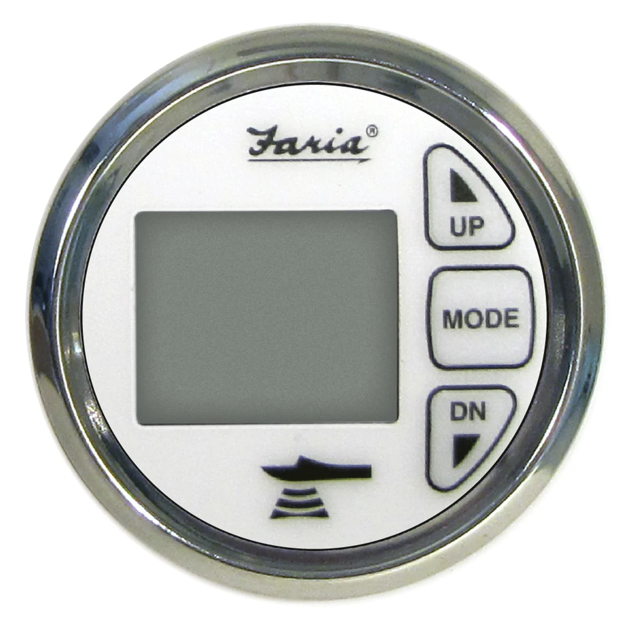 Faria 13852 Chesapeake Stainless Steel Depth Sounder with Air and Water Temperature (Transom Mounted Transducer) - 2", White - 13852