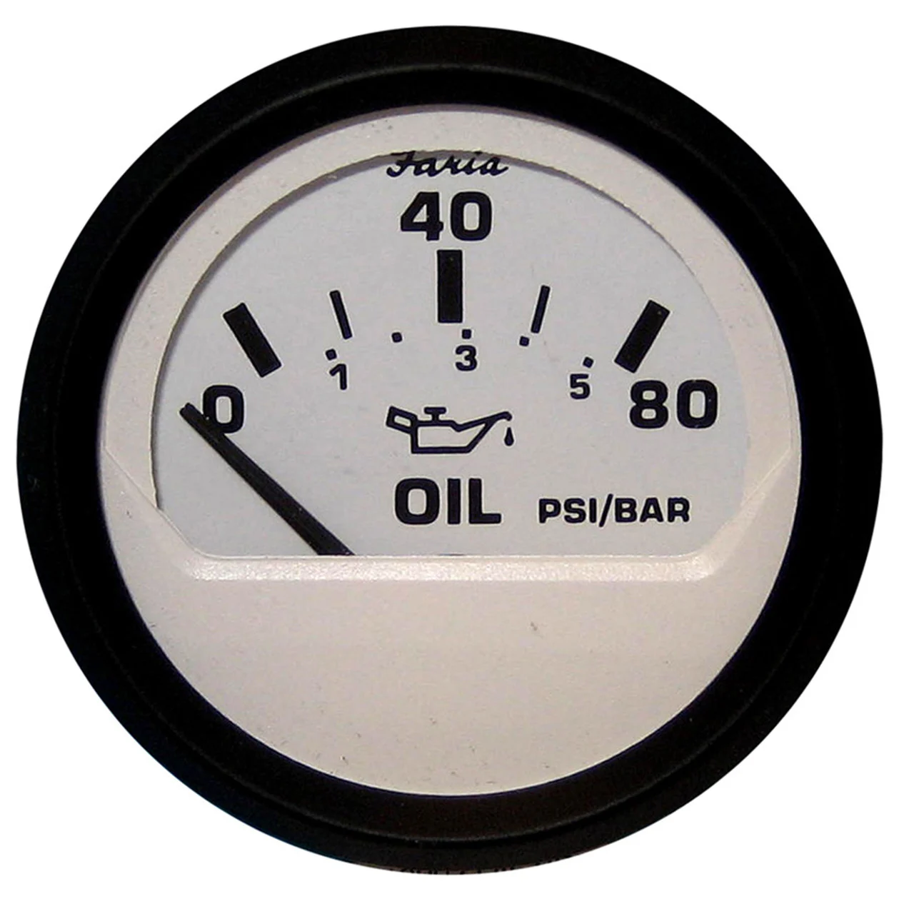 Faria 12902 Euro Oil Pressure Gauge (80 PSI) - 2", White - 12902