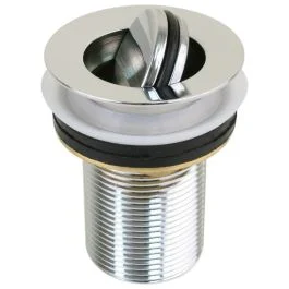 Scandvik Sink Drain W/Flip Stopper - Chrome Plated Brass
