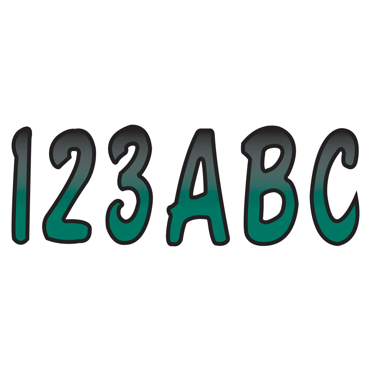 Hardline Products TEBKG200 200 Series 3" Letter/Number Kit - Forest Green/Black - TEBKG200
