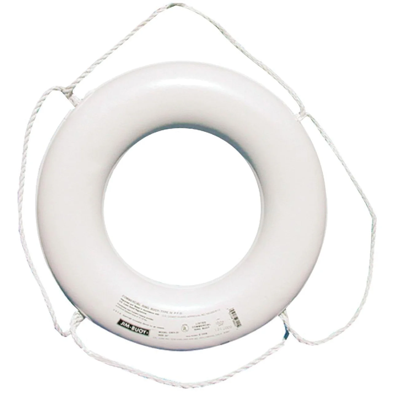 Jim-Buoy JBW-X-20 U.S.C.G. Approved JBX-Series Life Ring - 20", White - JBW-X-20