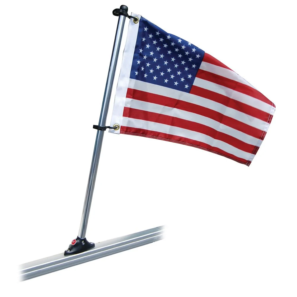 Taylor Made Pontoon 24" Flag Pole Mount & 12" x 18" US Flag – Marine Boat Replacement Part