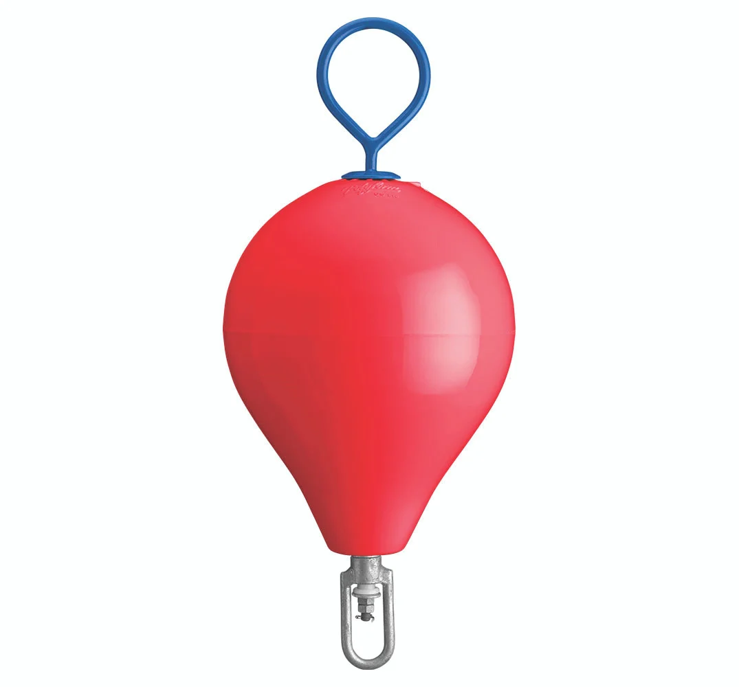 Polyform CM-2 RED CM Series Mooring Buoy - 13.5" x 18", Red with Galvanized Eye - CM-2 RED